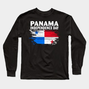 Happy Panama Independence Day Panamanians Flag Long Sleeve T-Shirt